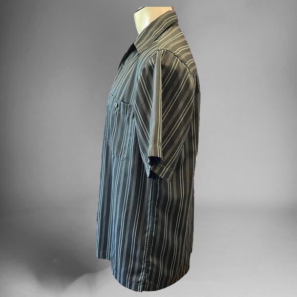 Vintage Haggar Shirt Medium Microfiber Polyester Button Down Grandpacore Vacay - Picture 4 of 7